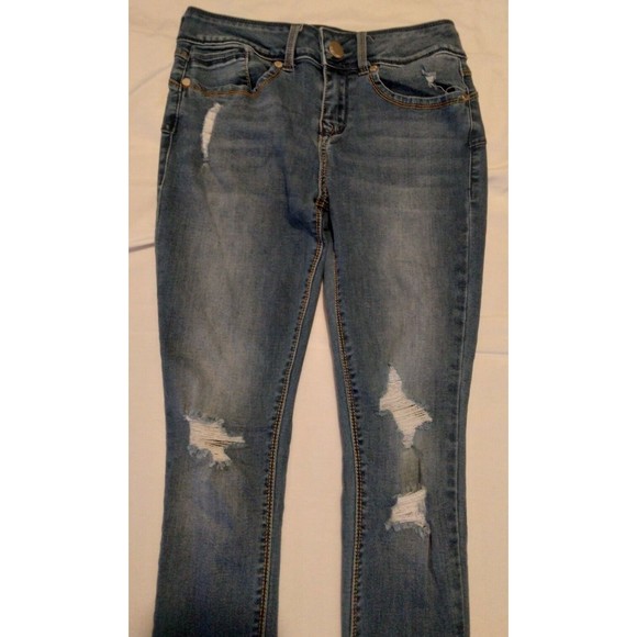 Seven 7 Booty Shaper Leggings Denim Jeans Jeggings Distressed Size 6 - Picture 2 of 10